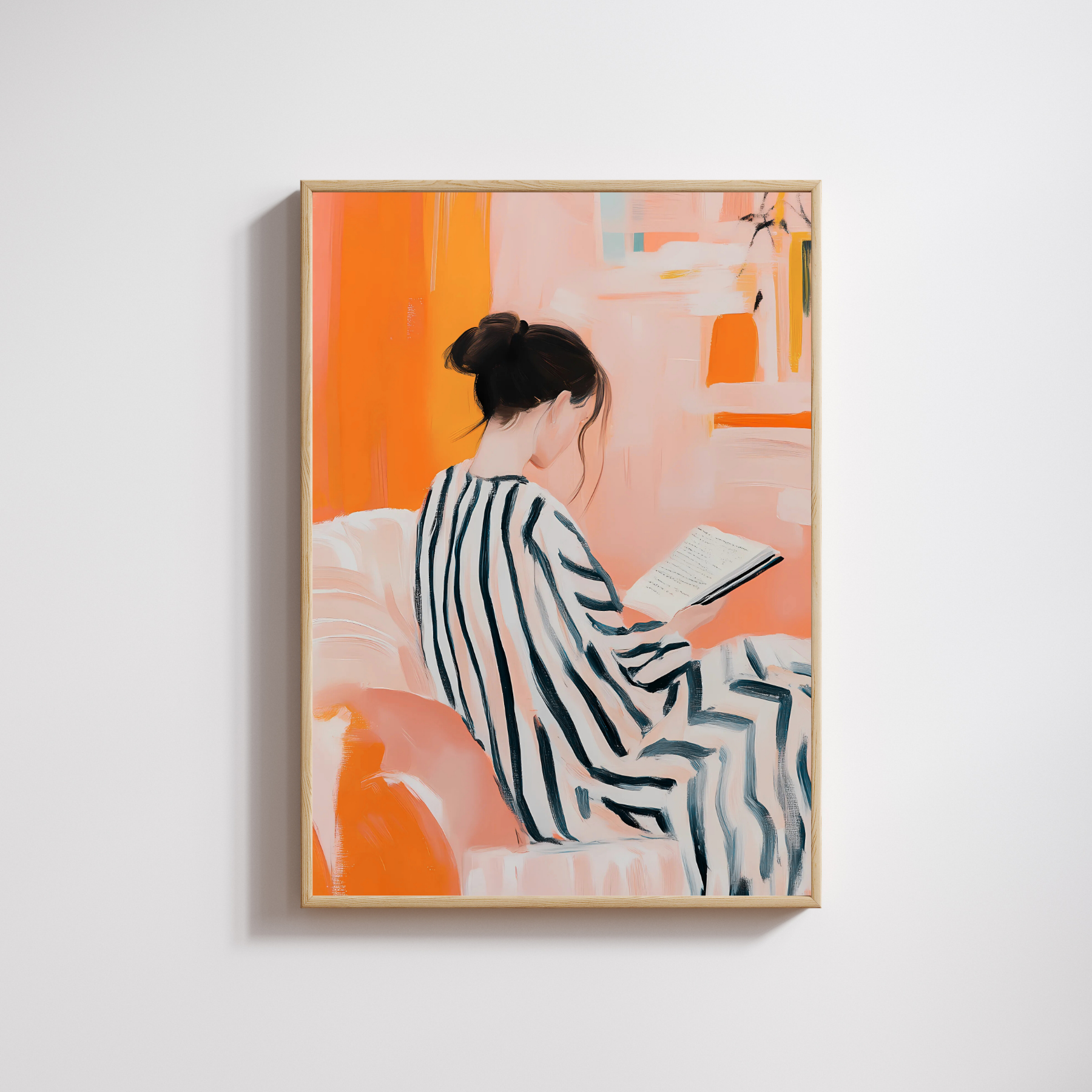 Cozy Bookish Modern Woman Reading