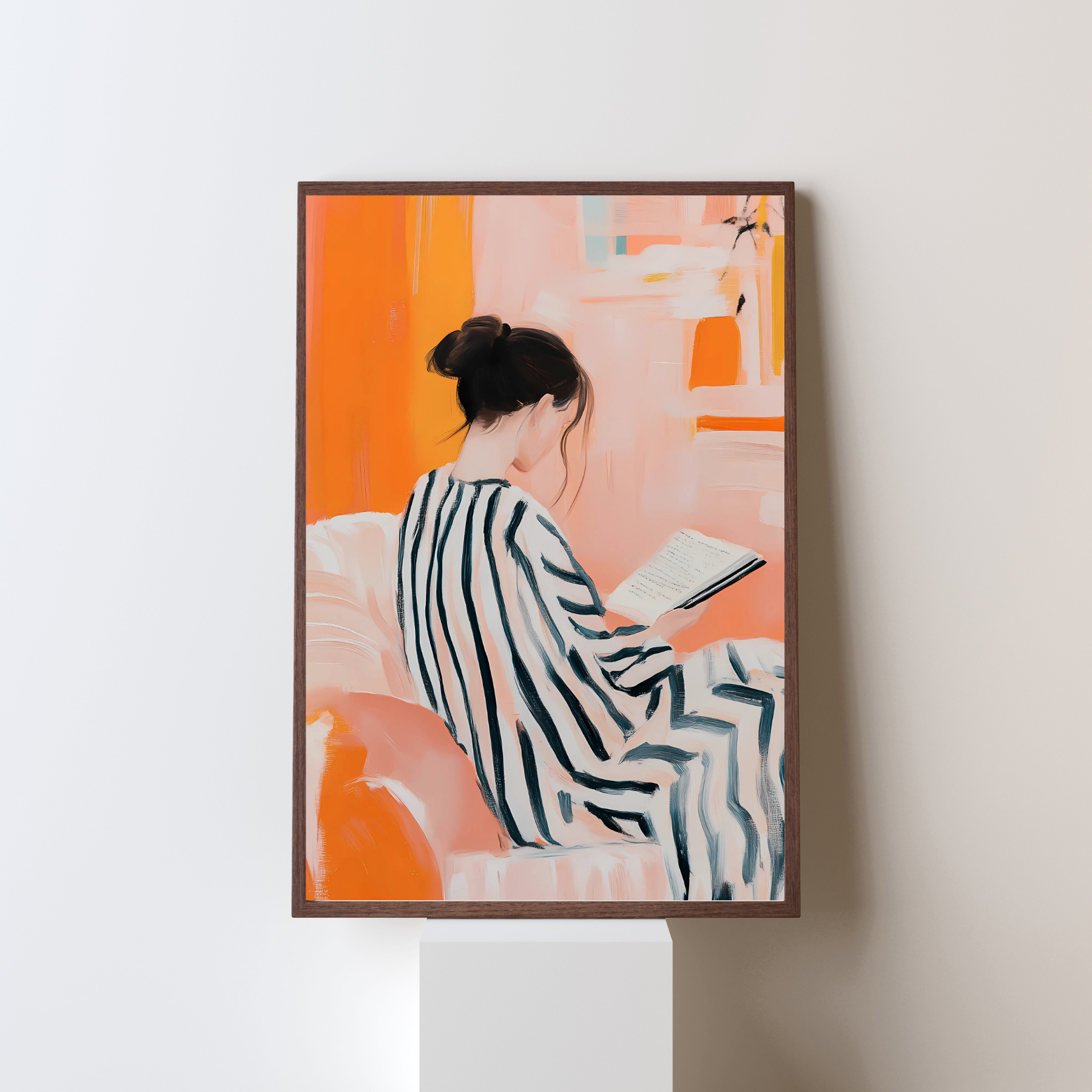 Cozy Bookish Modern Woman Reading